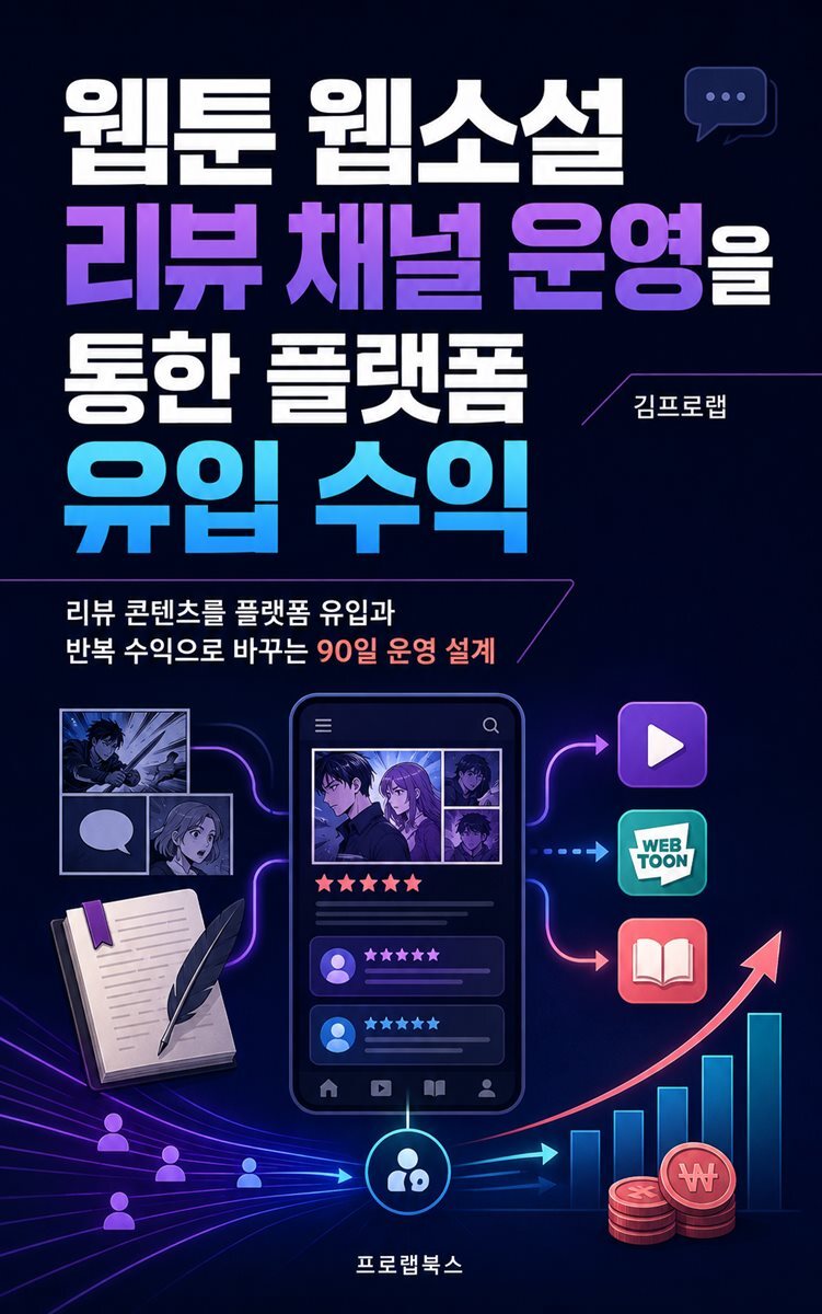 웹툰 웹소설 리뷰 채널 운영을 통한 플랫폼 유입 수익