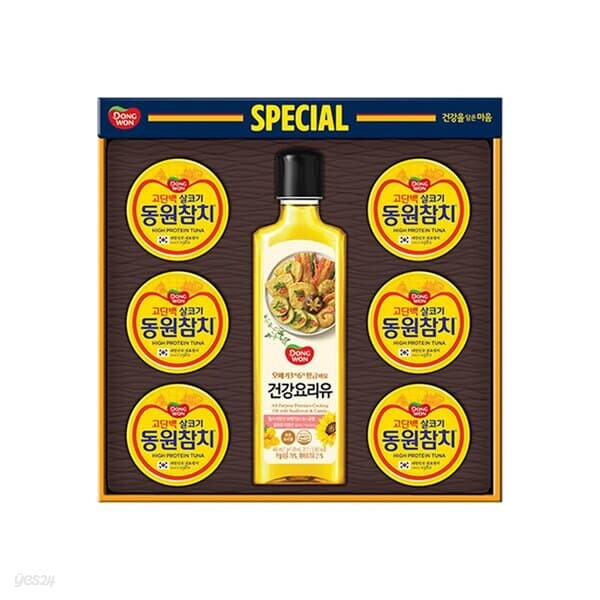 [동원 선물세트] 26년 추석 동원 스페셜 O-77호 (O-86호 스펙변경)(라이트스탠다드 참치 85g 6캔 + 건강요리유 480ml 1병)