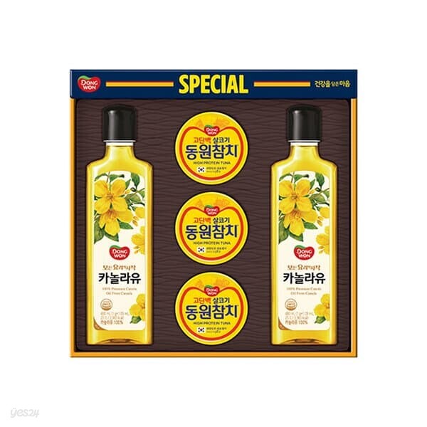 [동원 선물세트] 26년 추석 동원 스페셜 7호 (라이트스탠다드 90g 3캔 + 카놀라유 480ml 2병)