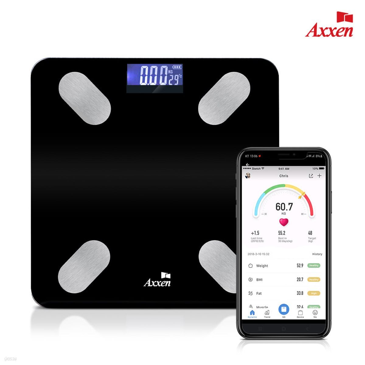 액센 A200 블루투스 스마트 인바디 체중계