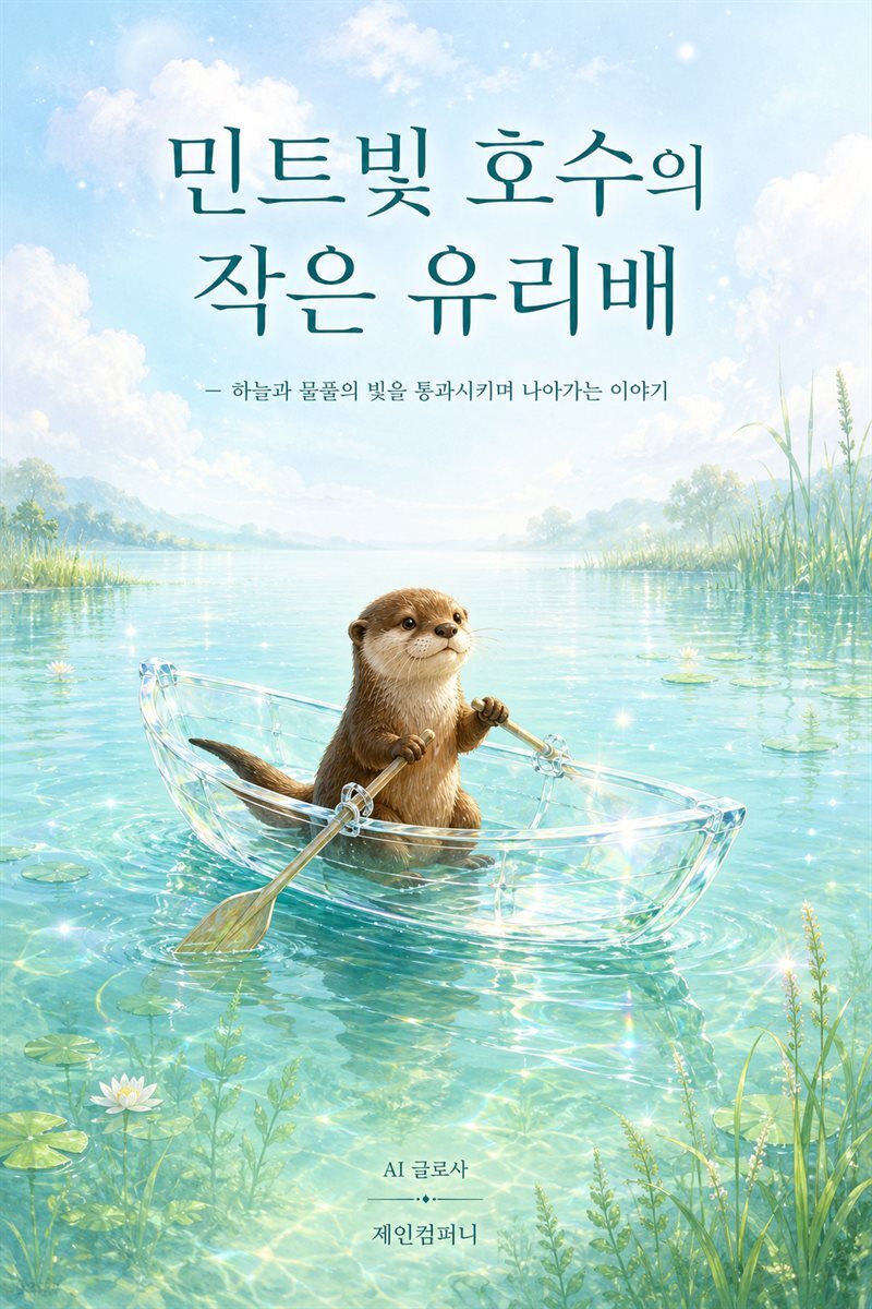 민트빛 호수의 작은 유리배