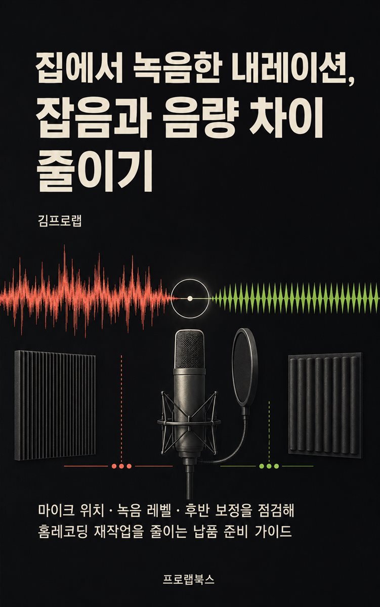 집에서 녹음한 내레이션, 잡음과 음량 차이 줄이기