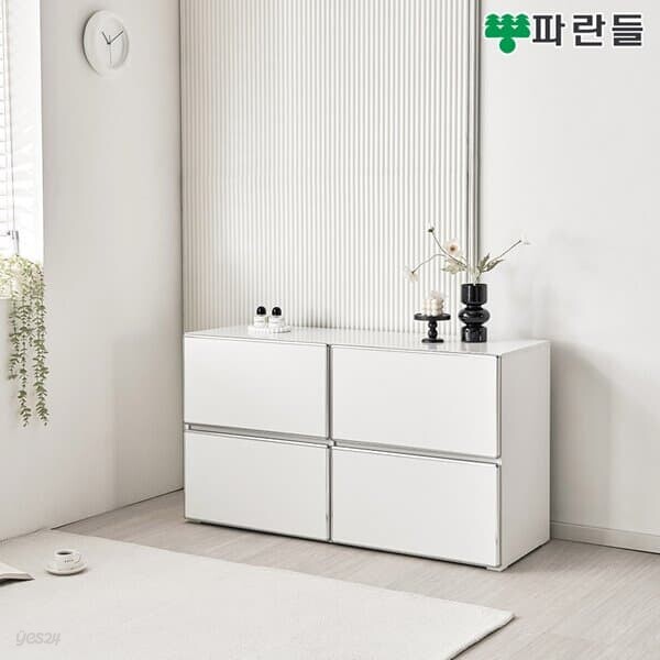 파란들가구 E0목재 LPM 크롬가드 2단 1200 서랍장 거실수납장