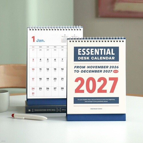 아이코닉 2027 에센셜 탁상달력 데스크 캘린더