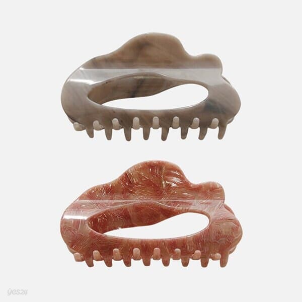 바이데이지 프렌치 마블 반머리 집게핀 Bh0988