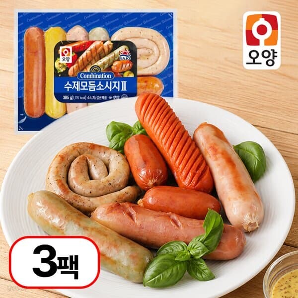 [사조오양] 정통 수제 모듬 소시지 385g X 3팩
