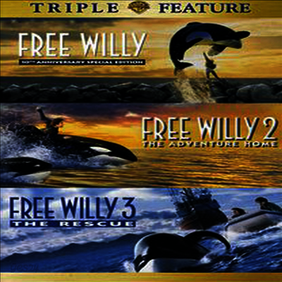 [DVD 중고품] 프리 윌리 - Free Willy 1-3, 1993-1997 (3Disc)
