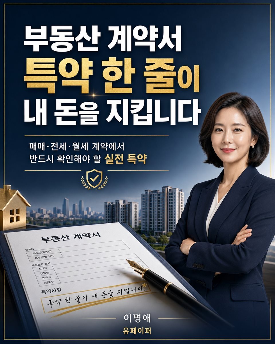 부동산 계약서 특약 한 줄이 내 돈을 지킵니다