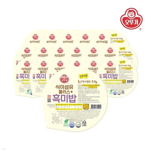 [오뚜기] 오뚜기밥 식이섬유플러스 흑미밥 130g x 18개(1박스)