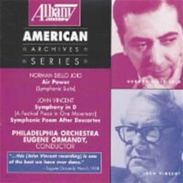 Eugene Ormandy / Dello Joio : Air Power (Symphonic Suite) & Vincent : Symphony In D,~(수입/TROY250)