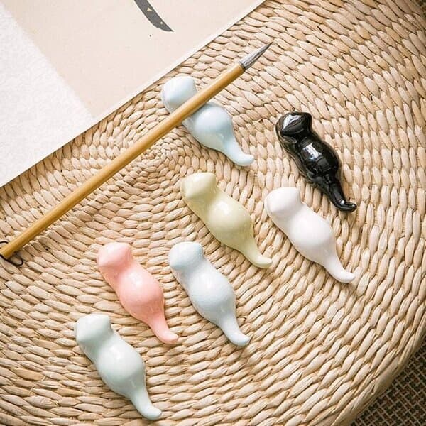 야옹야옹 무광 수저 받침 1+1