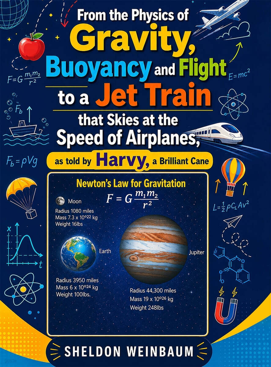 From The Physics of Gravity, Buoyancy and Flight to A Jet Train that Skies at the Speed of an Airplanes, as told by Harvey, a Brilliant Cane