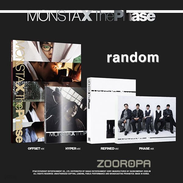 [미개봉/특전포카증정/랜덤] MONSTA X 몬스타엑스 The Phase Magic EP 앨범