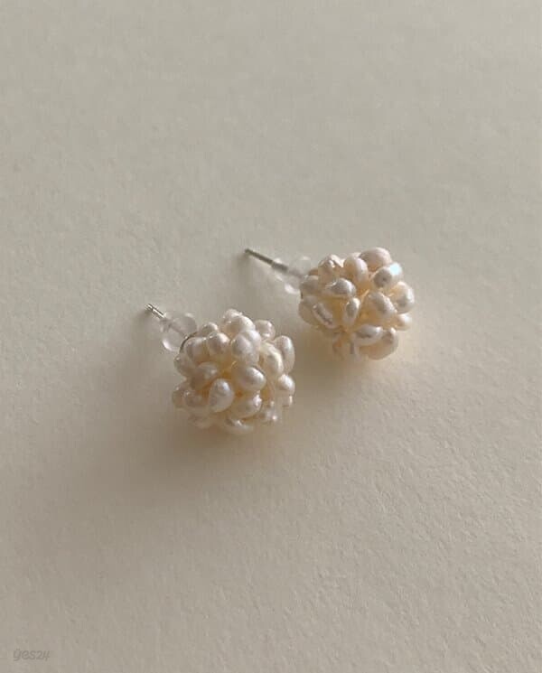 [925 Silver] Bubble Pearl Earrings E 113
