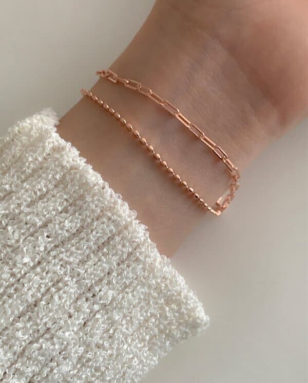 [925 Silver] Simple line bracelet C 24