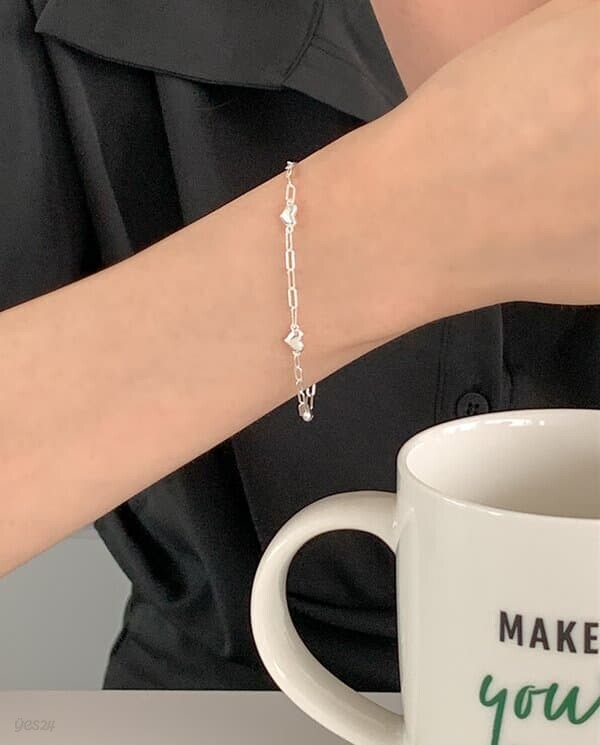 [925 silver] lover heart bracelet C 32