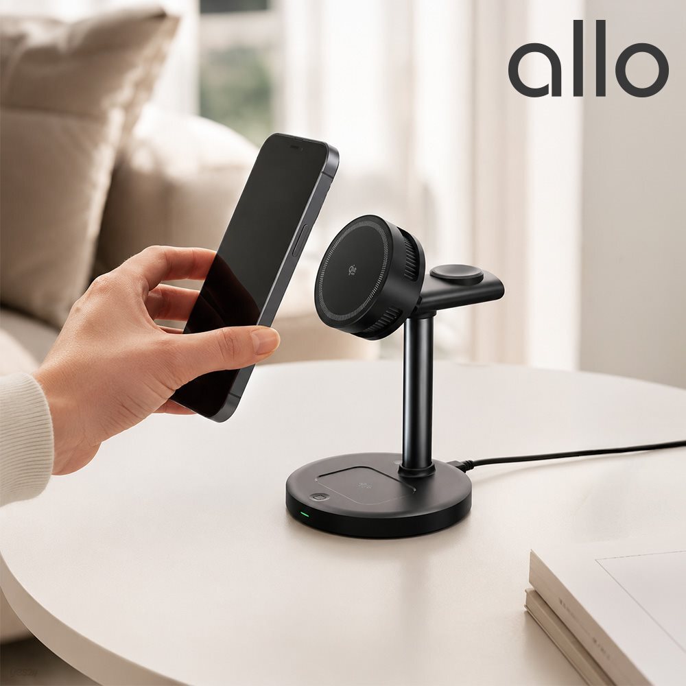 알로코리아 Qi2.2 3in1 25W 쿨링 맥세이프 멀티 초고속 무선충전기