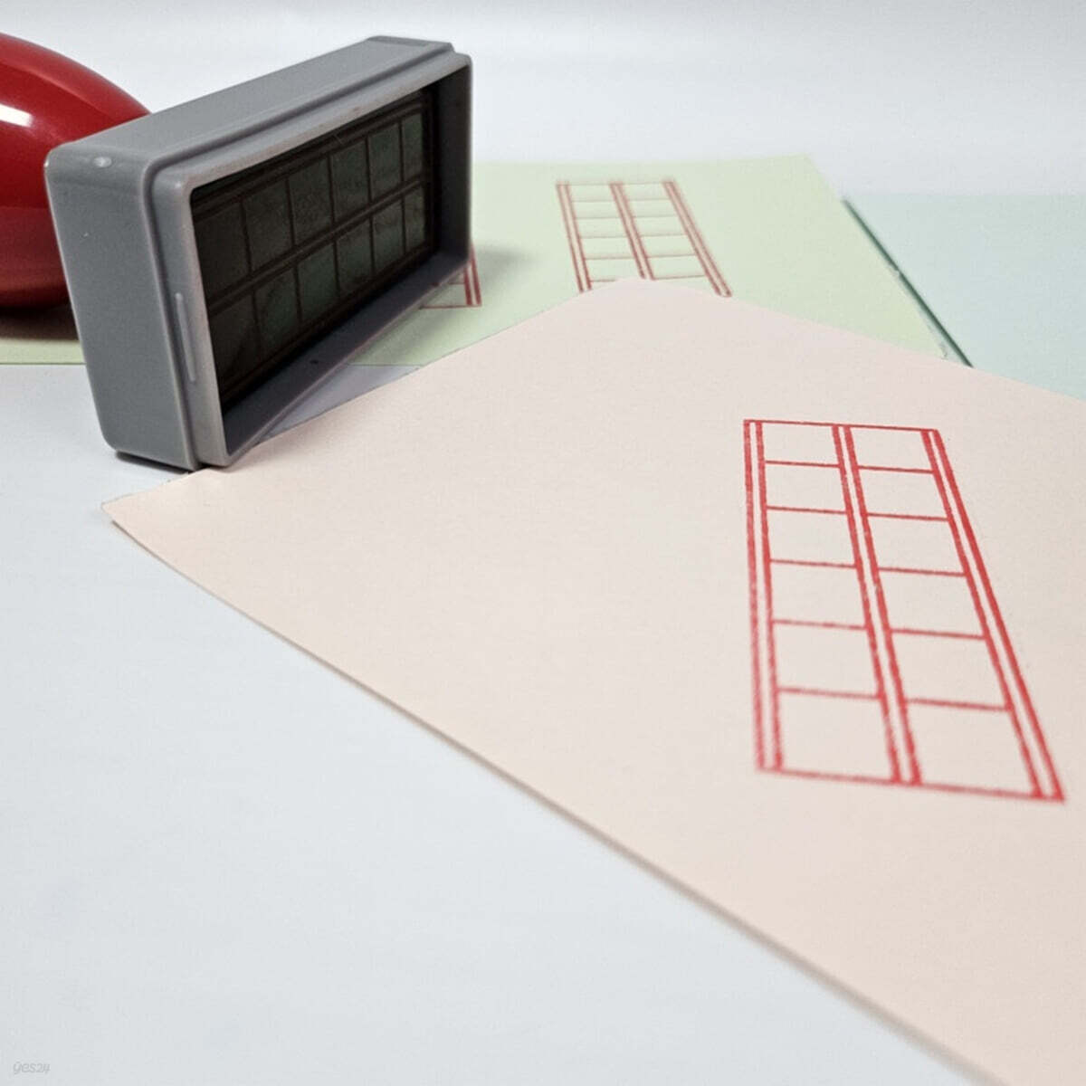 원고지만년스탬프 캘리그라피 다이어리꾸미기 빨간잉크