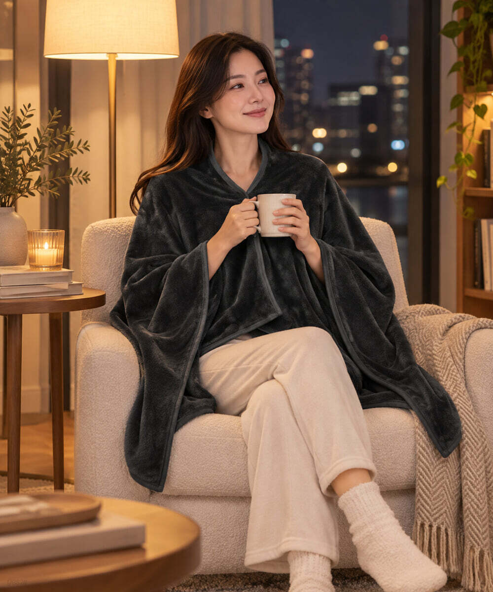 극세사 똑딱이 담요 블랭킷 이불 캠핑 사무실 학교 카페 차박 무릎 후드 담요 쿠션 베개