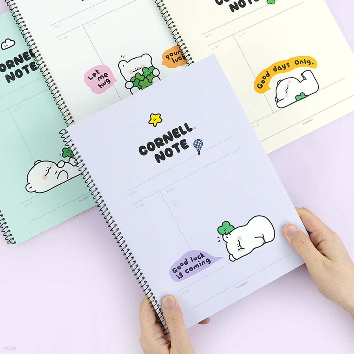 핑크풋 쫑긋곰코넬노트(랜덤발송)