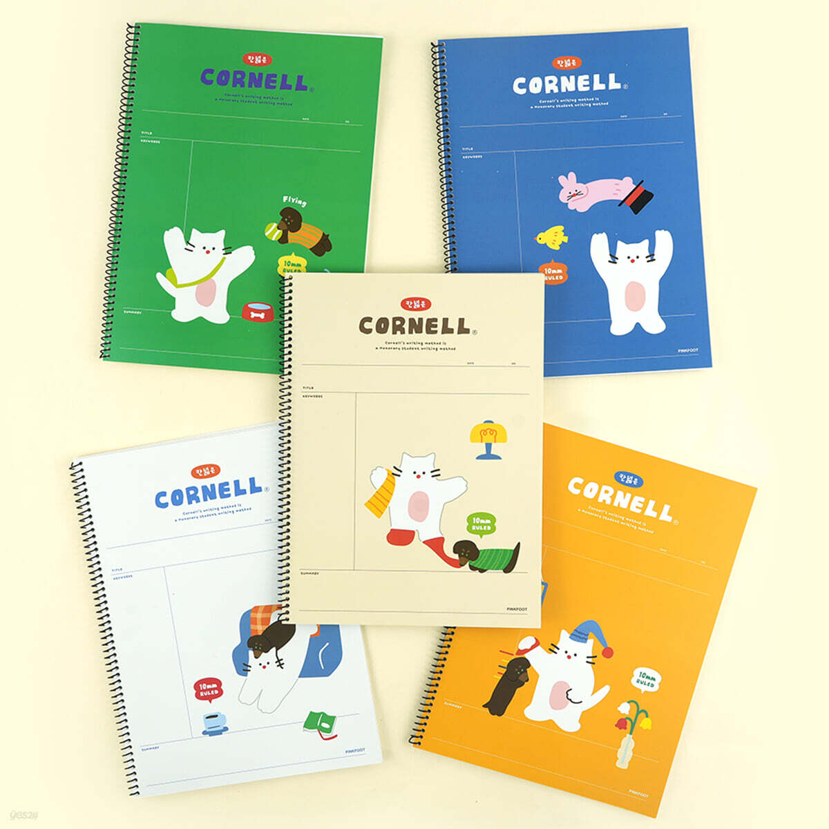 핑크풋 롱캣칸넓은코넬노트(랜덤발송)