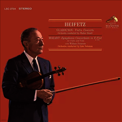 Jascha Heifetz — Glazunov: Violin Concerto Mozart: Symphonia Concertante) (180)(45rpm) - Jascha Heifetz 앨범 커버