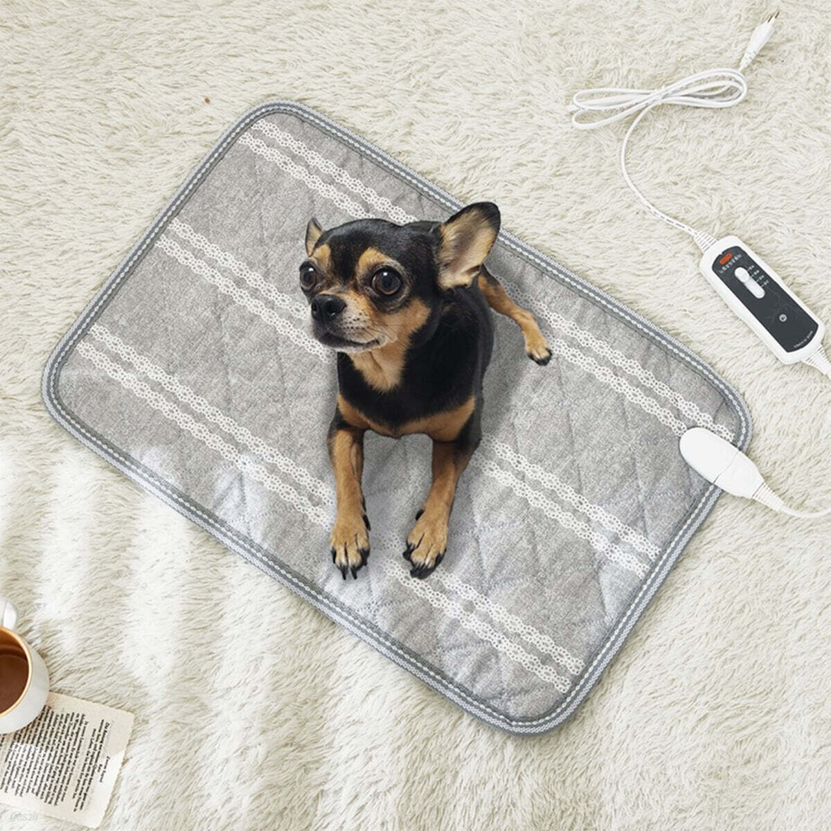 [한일좋은자리] 카본 탄소 강아지 고양이 전기방석 그레이 (사이즈 택1)
