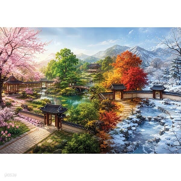 환상적인 정원의 사계절 미니 직소퍼즐 2000피스 봄 여름 가을 겨울