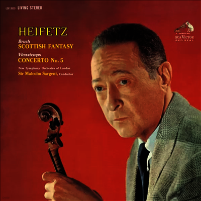 Jascha Heifetz — 비외탕: 바이올린 협주곡 5번 & 브루흐: 스코틀랜드 환상곡 (Vieuxtemps: Violin Concerto No.5 & Bruch: Schottische Fantasie) - Jascha Heifetz 앨범 커버