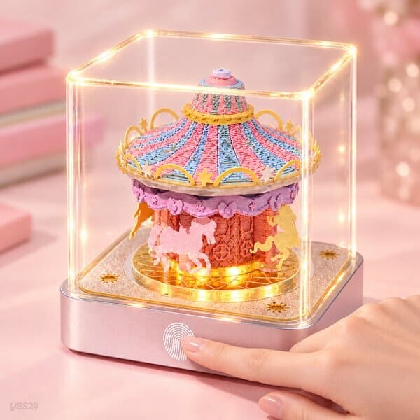 3D 페이퍼 아트 뜯어쓰는 달력 핑크 회전목마(2027년)