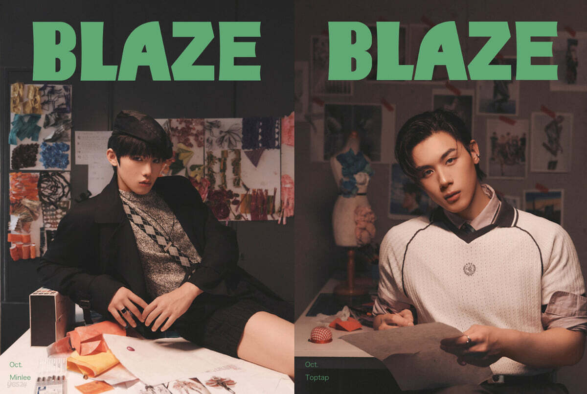 [B형] BLAZE 중국 2026년 10월호 : 탑탭민리 (ToptapMinlee) 커버 (B형 잡지 2권+B형 엽서 2장+B형 카드 24장)