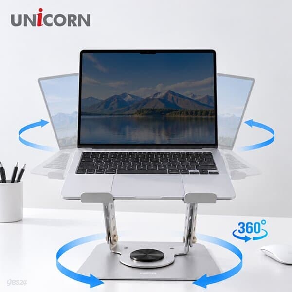 유니콘 360도 회전 각도 조절가능한 메탈소재 노트북 태블릿 거치대 받침대 LP-800S