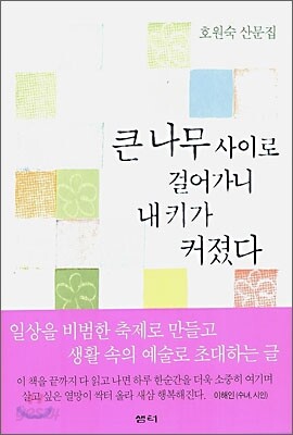 큰 나무 사이로 걸어가니 내 키가 커졌다