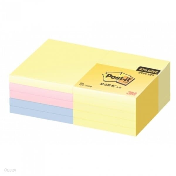 3M 포스트잇 노트 알뜰팩 654-10A 1000매 (76*76mm)