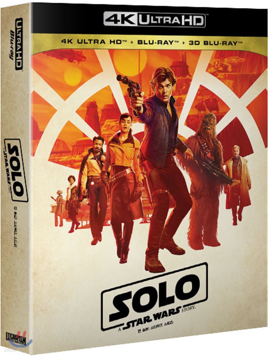 [미개봉] 한 솔로: 스타워즈 스토리 (4Disc 2D + 3D + UHD Combo Steelbook) : 블루레이