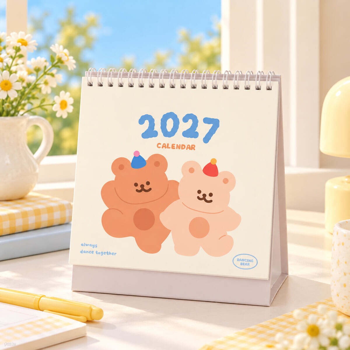 핑크풋 댄싱베어 2027 탁상 달력