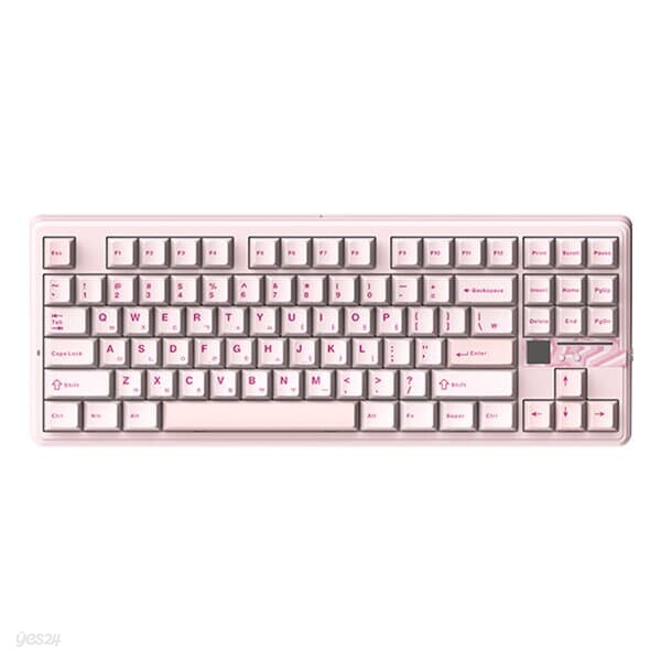 AULA F87Pro V2 유무선 8K 독거미 기계식 키보드 국내 정품 블러쉬 핑크, 저소음 바다축