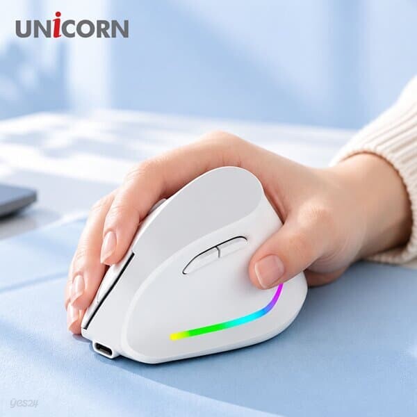 유니콘 인체공학 충전식 손목이 편안한 듀얼 무선버티컬 저소음 마우스 MK-3000W