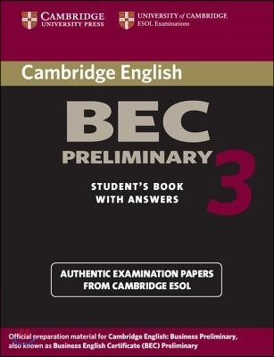 Cambridge Bec Preliminary 3 Student's Book with Answers