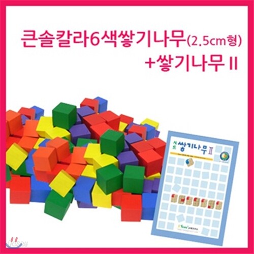 큰솔교육 KSE505 큰솔칼라6색쌓기나무(2.5cm형)+쌓기나무2 가베 - YES24