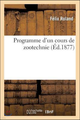 Programme d'Un Cours de Zootechnie