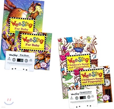 Wee Sing For Baby + Wee Sing Children's Song and Fingerplays 2 Combo Set (Book +CD +Tape)