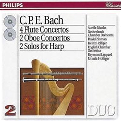 C.P.E. Bach : 4 Flute Concertos2 Oboe Concertos etc. : Aurele NicoletHeinz HolligerUrsula Holliger