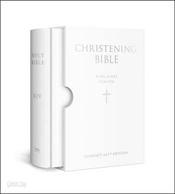 HOLY BIBLE: King James Version (KJV) White Compact Christening Edition