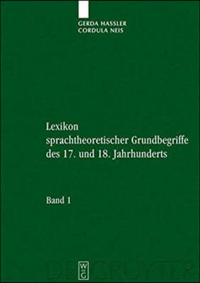 Lexikon Sprachtheoretischer Grundbegriffe Des 17. Und 18. Jahrhunderts