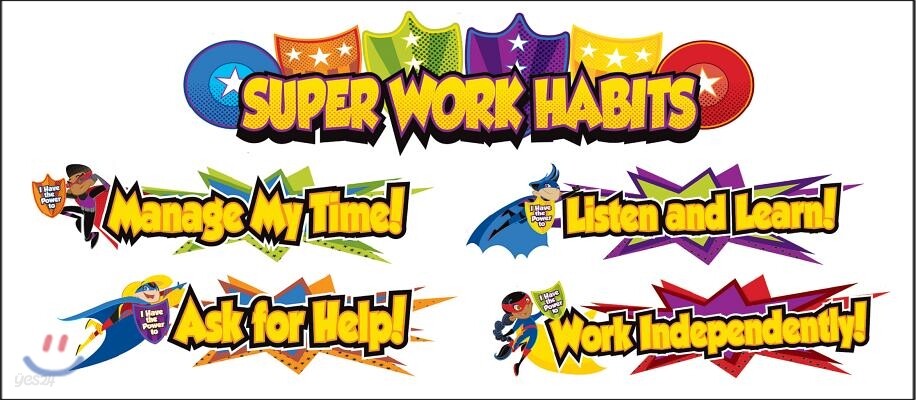 Super Power Super Work Habits Mini Bulletin Board Set