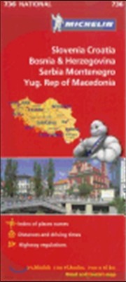 The Slovenia, Croatia, Bosnia - Michelin National Map 736