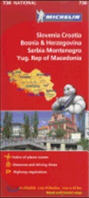 The Slovenia, Croatia, Bosnia - Michelin National Map 736