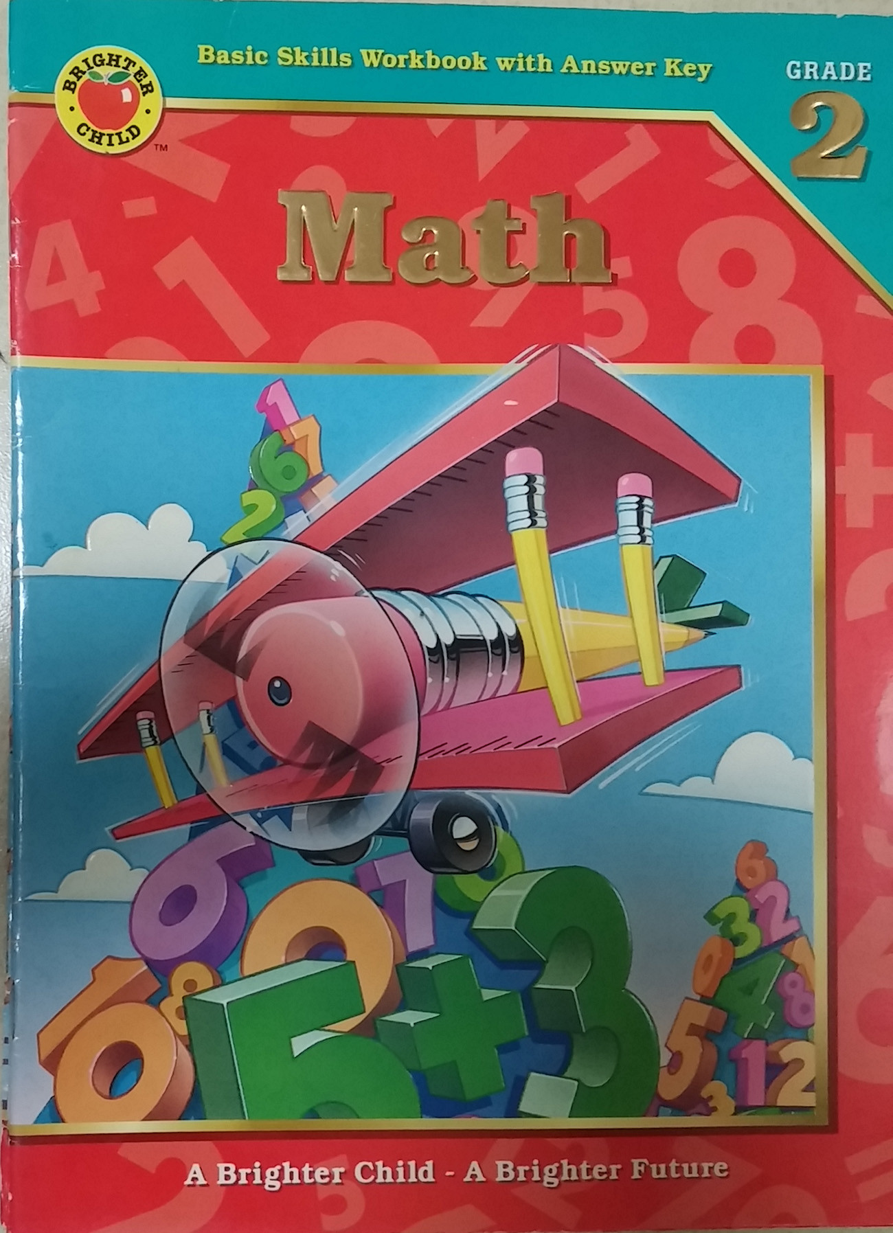 Math Basic Skills Workbook With Answer Key: Grade 2 (Brighter Child