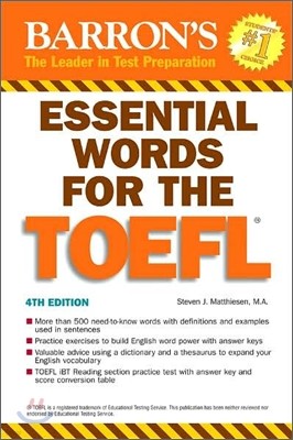 Barron's Essential Words For The TOEFL, 4/E
